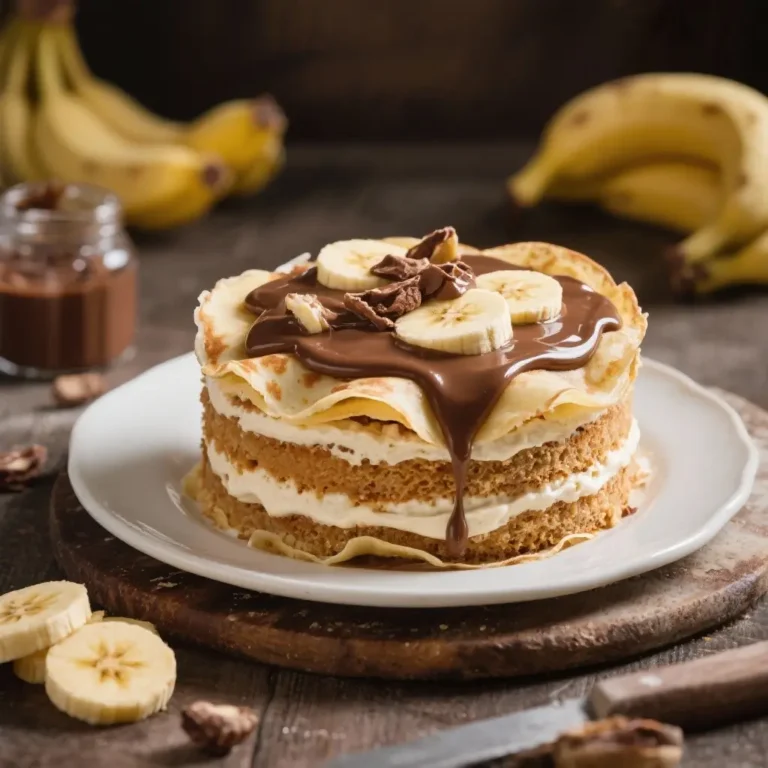 Banana Nutella Crepe Cake