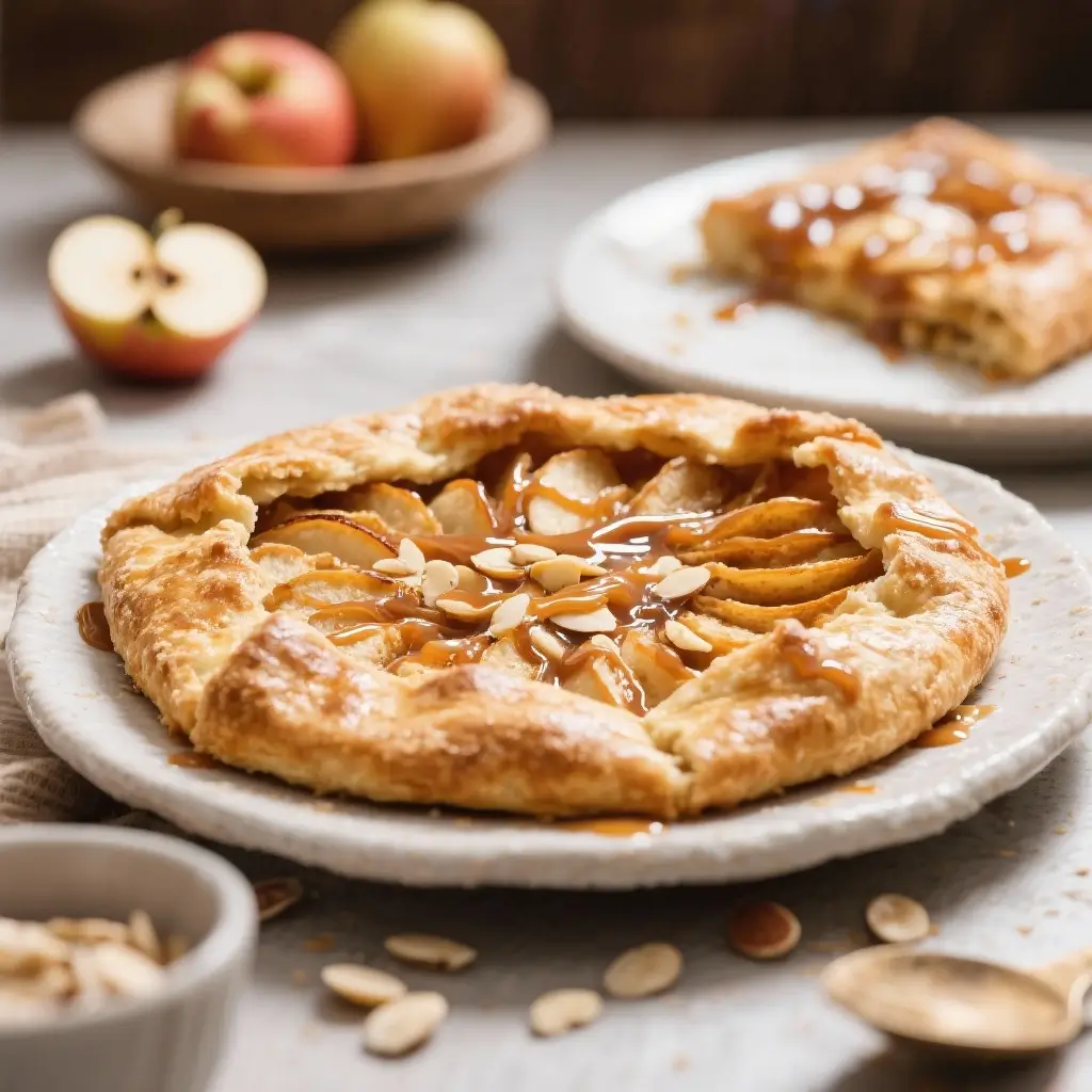 Caramel Apple Galette with Almond Frangipane