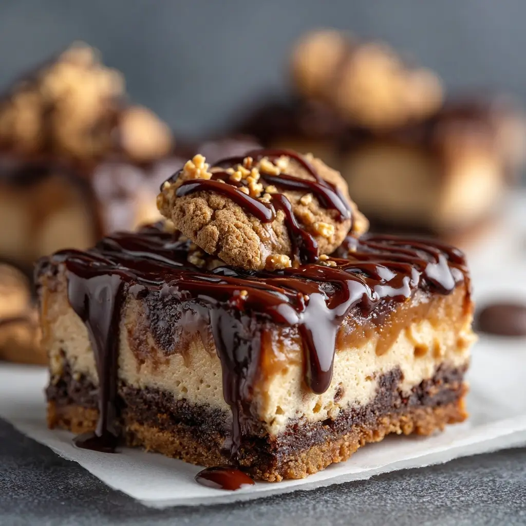 Chocolate Cookie Butter Cheesecake Bars