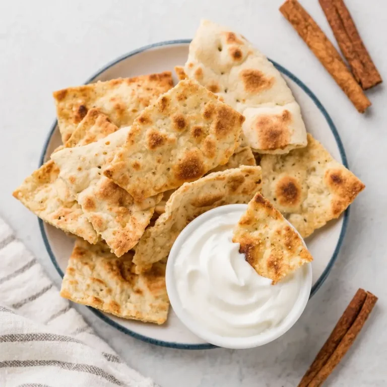 Cinnamon Honey Pita Crisps with Yogurt Dip