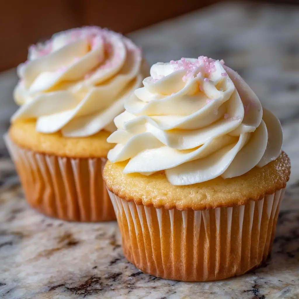 Classic Vanilla Cupcakes with Frosting