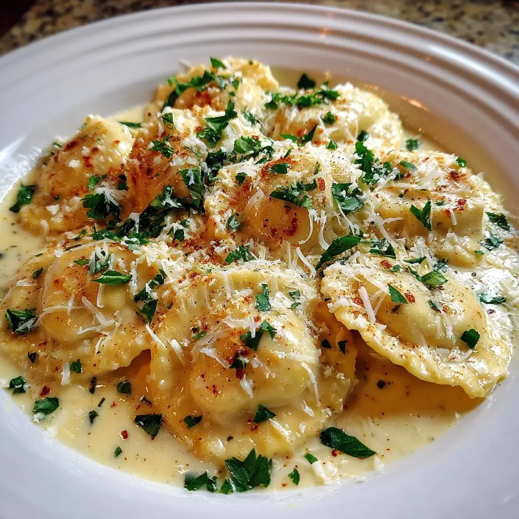 Creamy Garlic Butter Ravioli