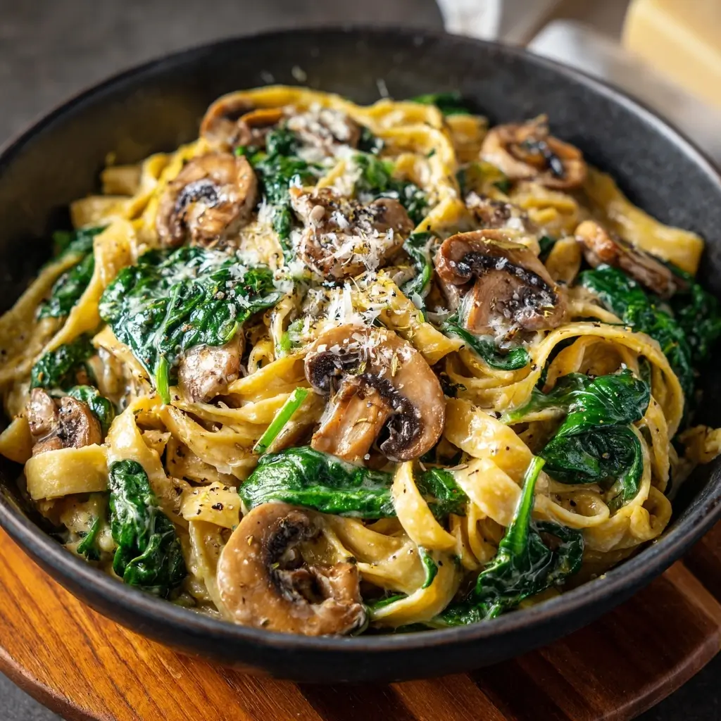 Creamy Spinach Mushroom Pasta