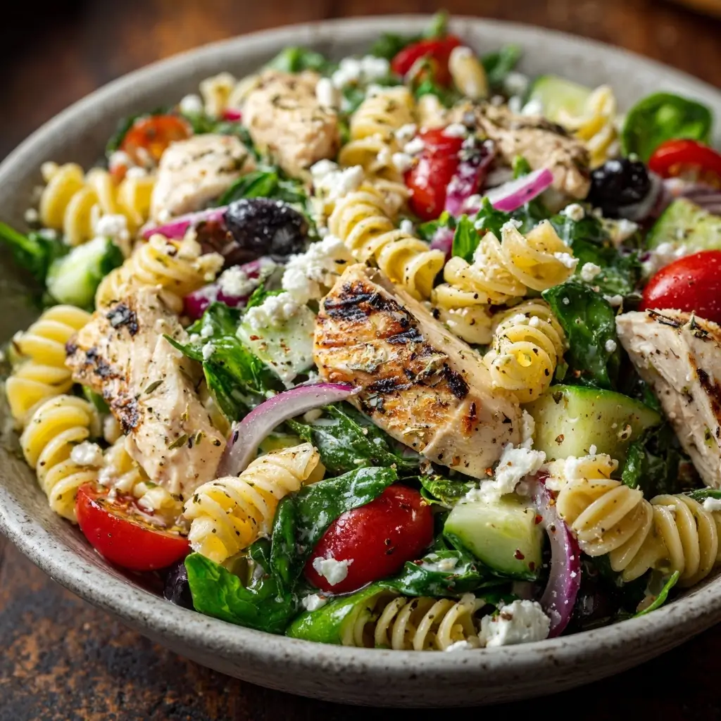 Greek Chicken Pasta Salad Dinner