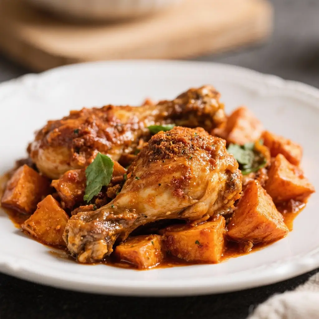 Harissa Chicken and Sweet Potatoes