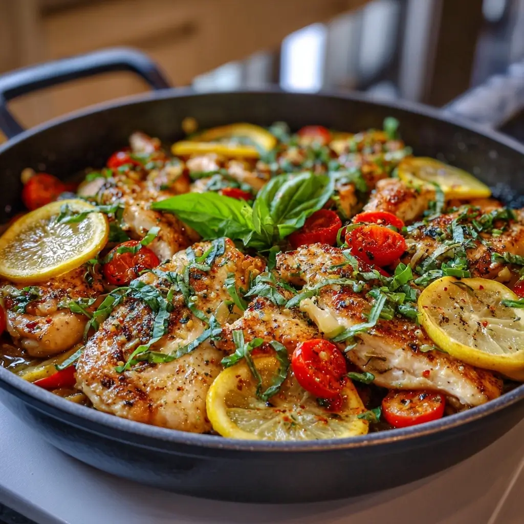 Lemon Basil Chicken Skillet
