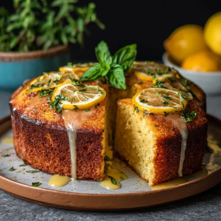 Lemon Basil Olive Oil Cake