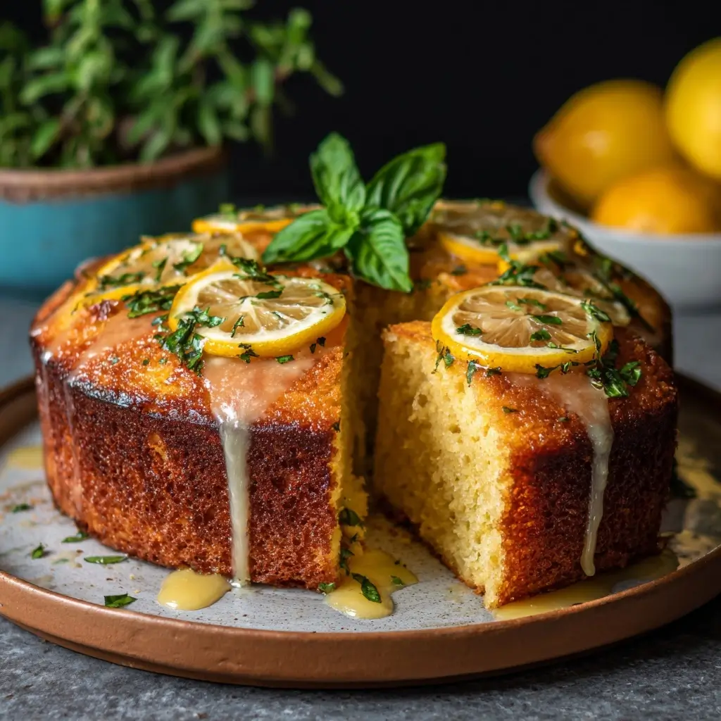 Lemon Basil Olive Oil Cake