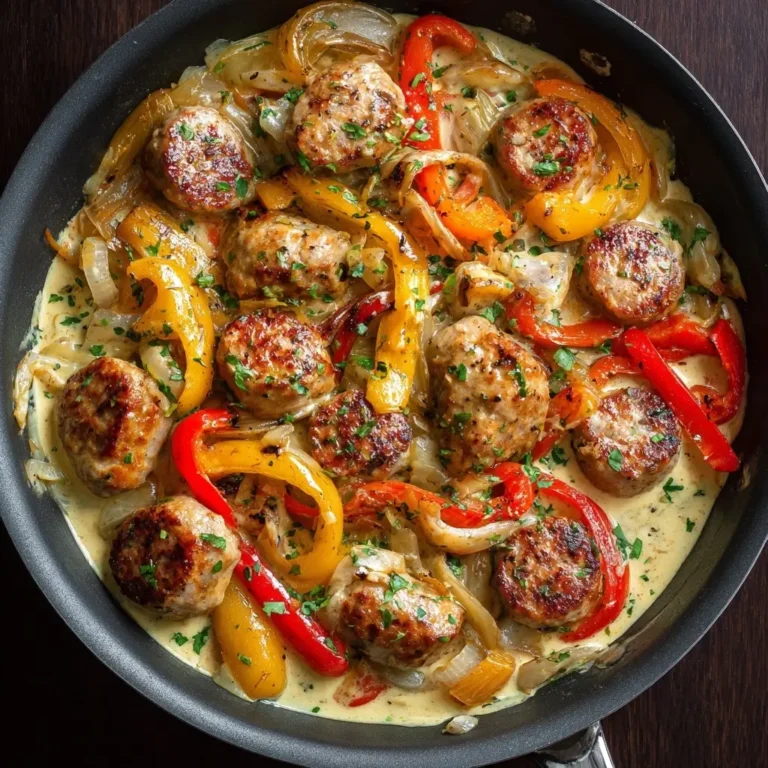 One-Pan Creamy Chicken Sausage and Peppers