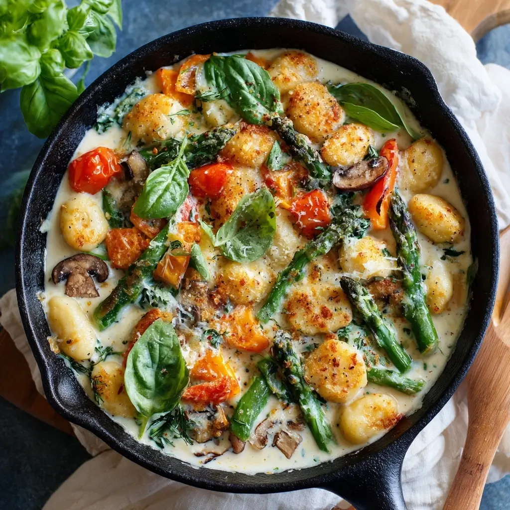 One-Pan Creamy Gnocchi and Veggies
