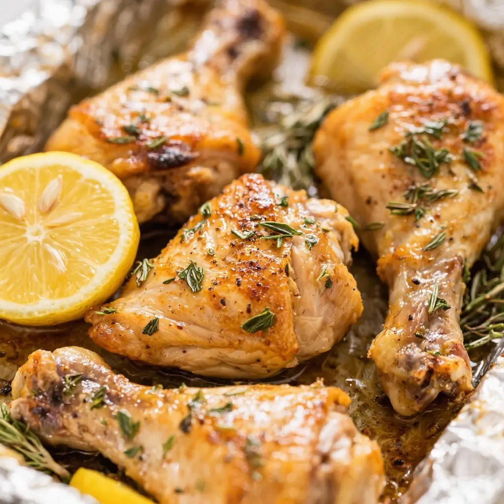 Roasted Lemon Herb Chicken Thighs