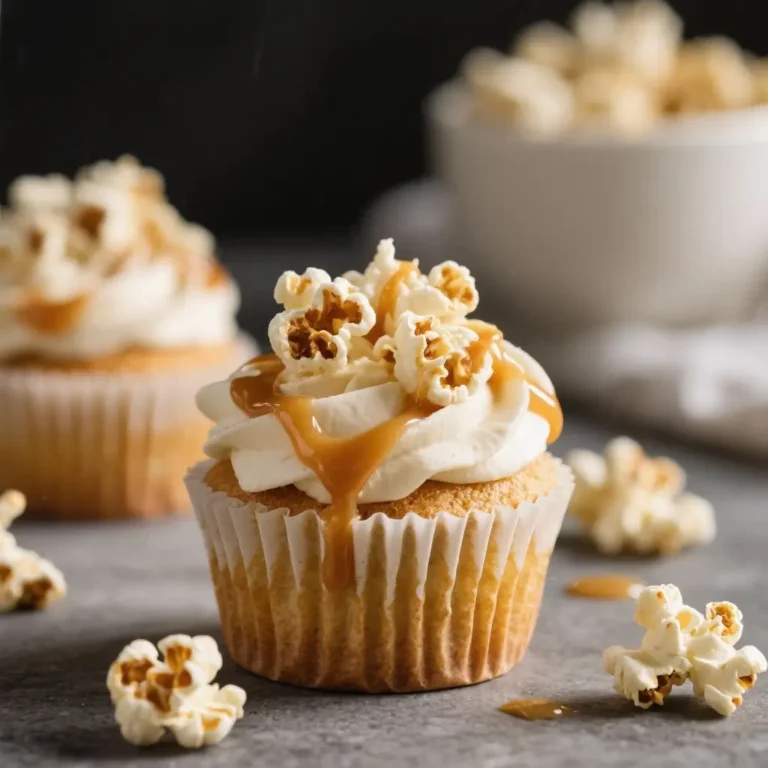 Salted Caramel Popcorn Cupcakes