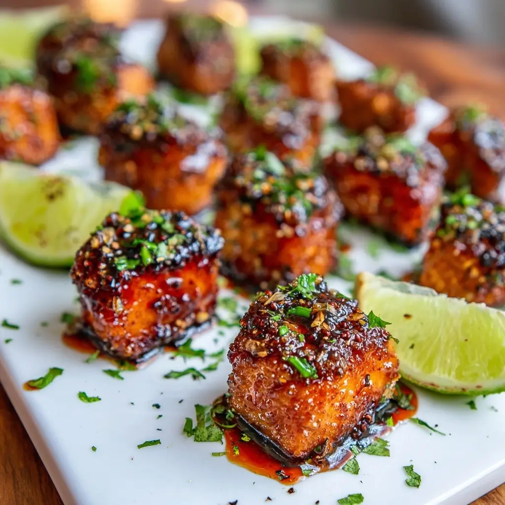 Soy Honey Glazed Salmon Bites