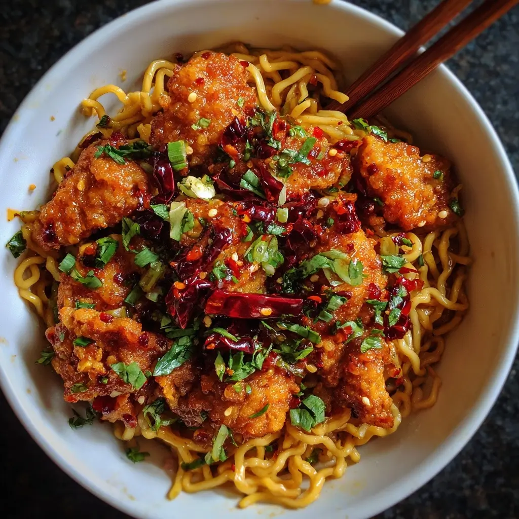 Spicy Chili Crisp Chicken Noodles