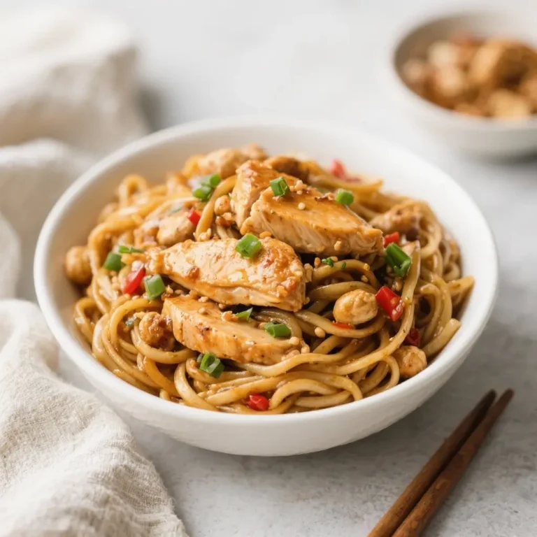 Spicy Peanut Noodle Chicken