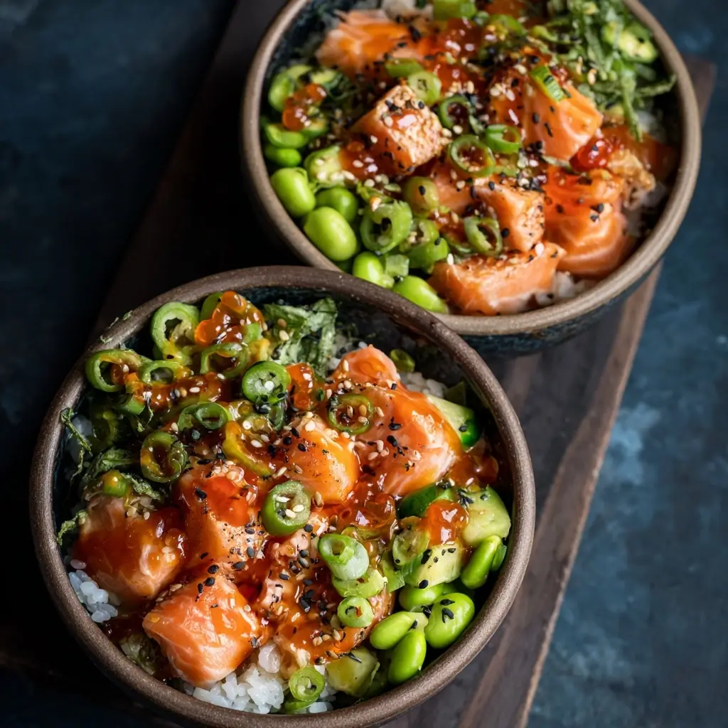 Spicy Sushi Bowls with Salmon