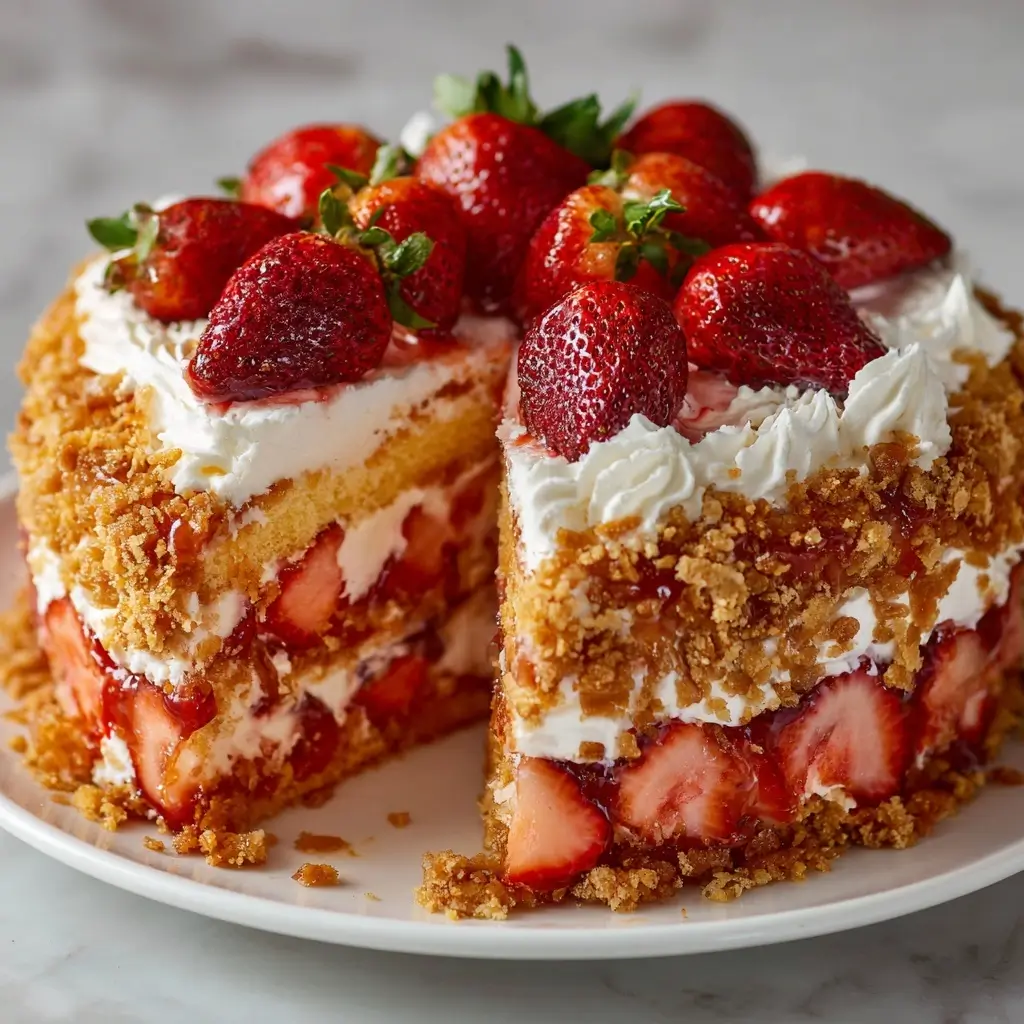 Strawberry Crunch Cake