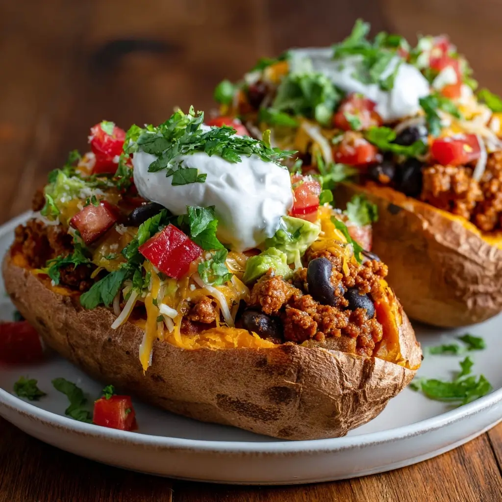Turkey Taco Stuffed Sweet Potatoes