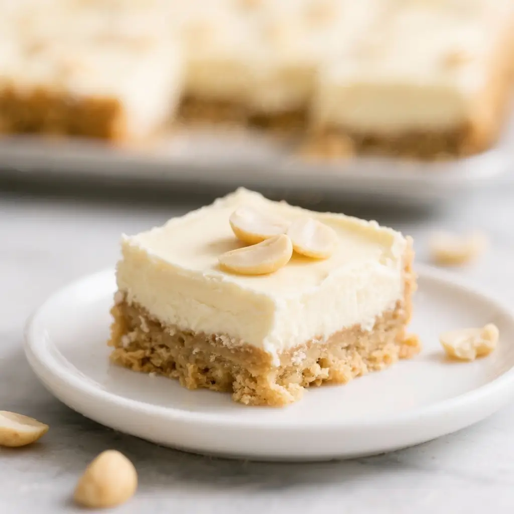 White Chocolate Macadamia Blondie Cheesecake Bars
