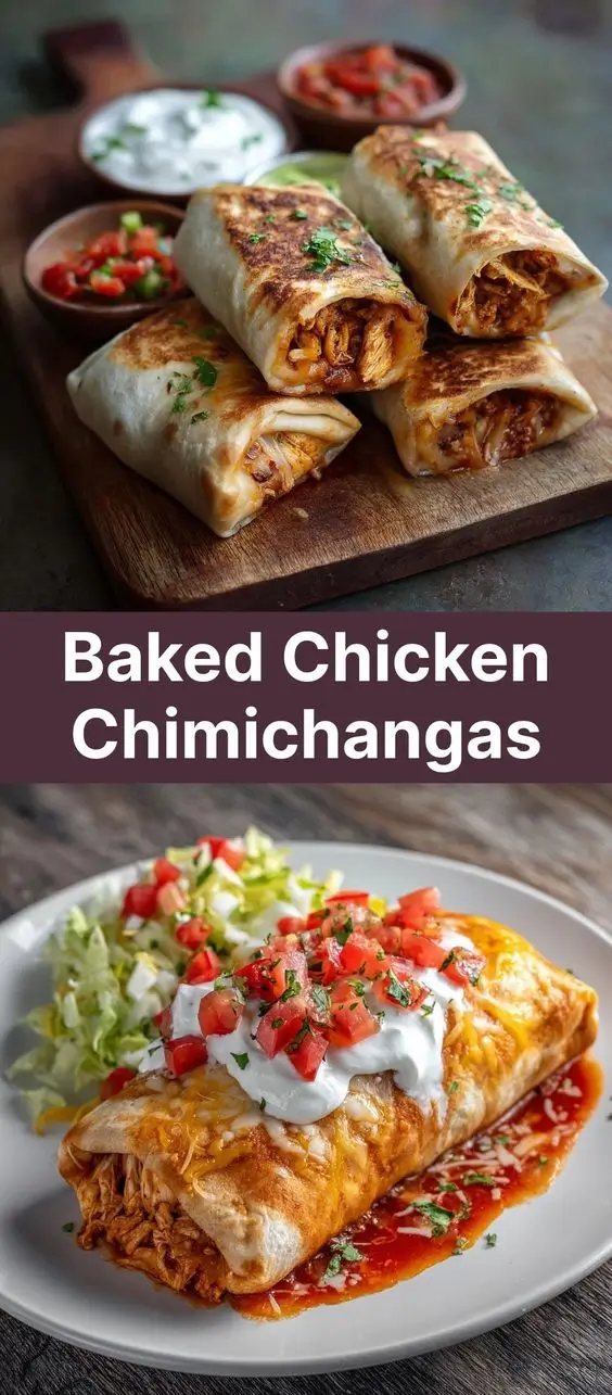 Baked Chicken Chimichangas