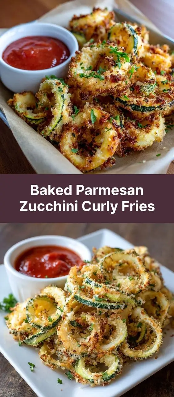 Baked Parmesan Zucchini Curly Fries