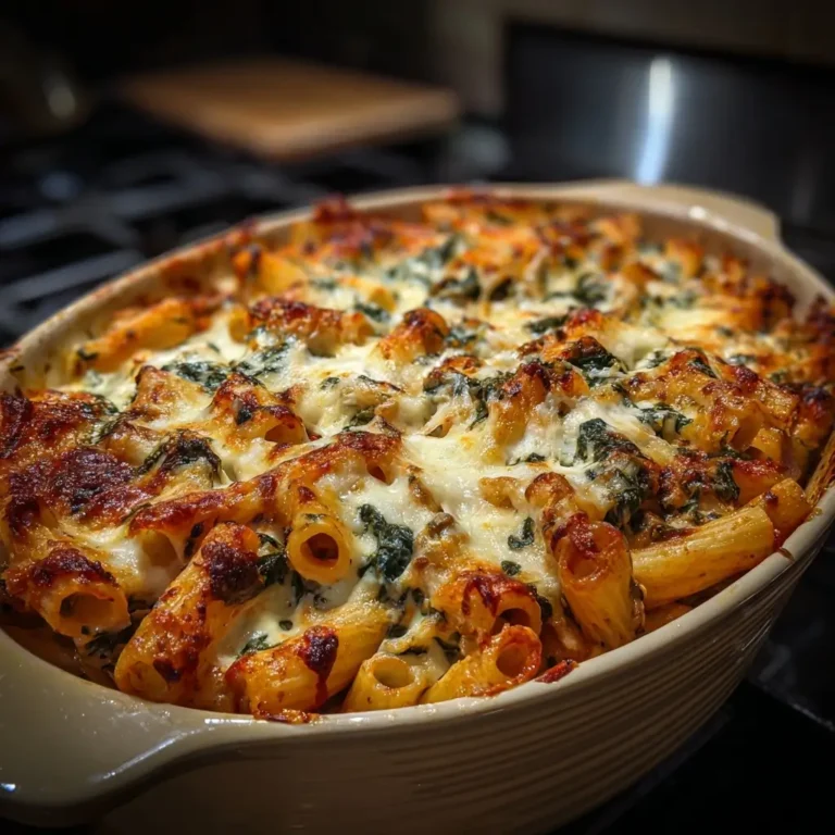 Baked Ziti with Spinach and Mozzarella