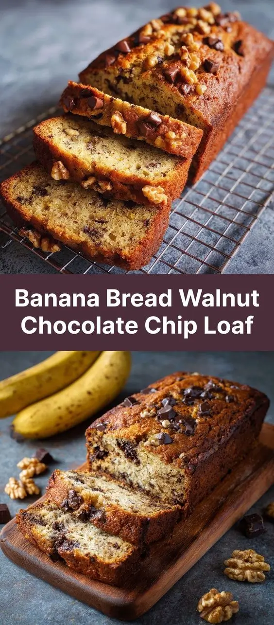 Banana Bread Walnut Chocolate Chip Loaf