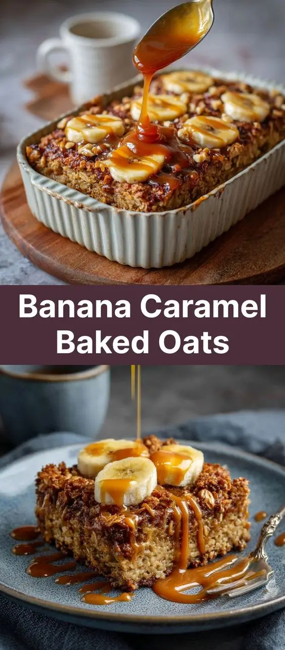 Banana Caramel Baked Oats