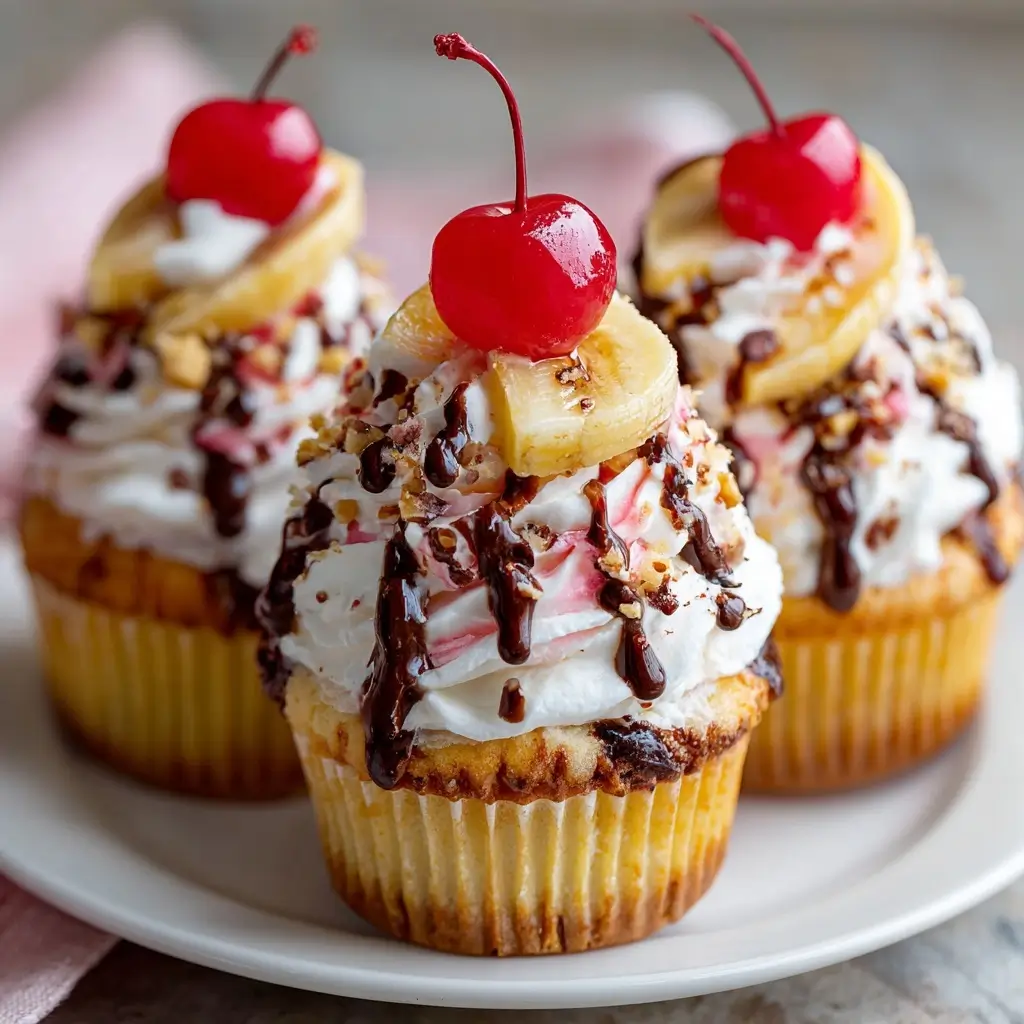 Banana Split Cupcakes