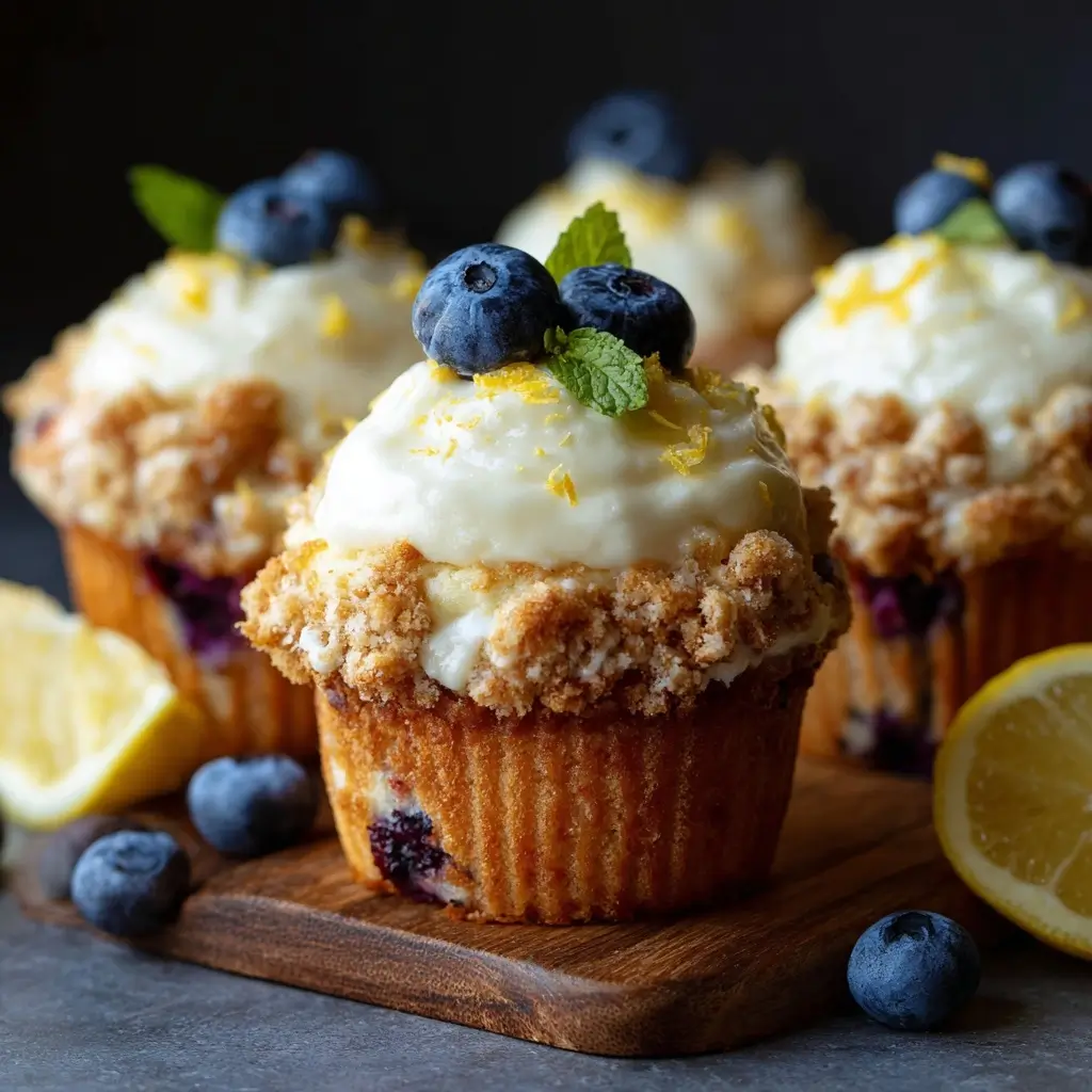 Blueberry Lemon Cheesecake Muffins