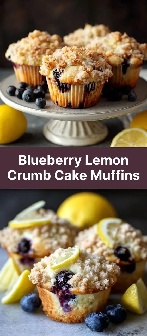 Blueberry Lemon Crumb Cake Muffins