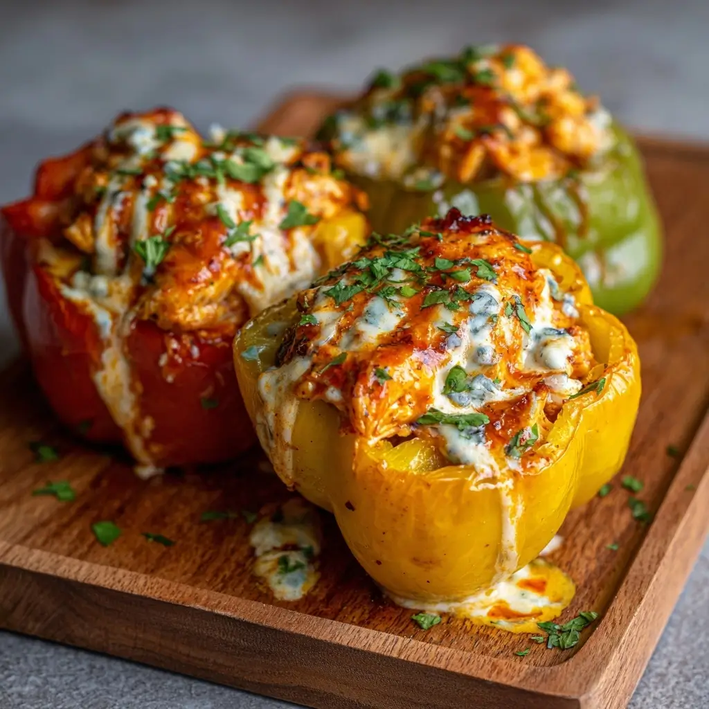 Buffalo Chicken Stuffed Peppers