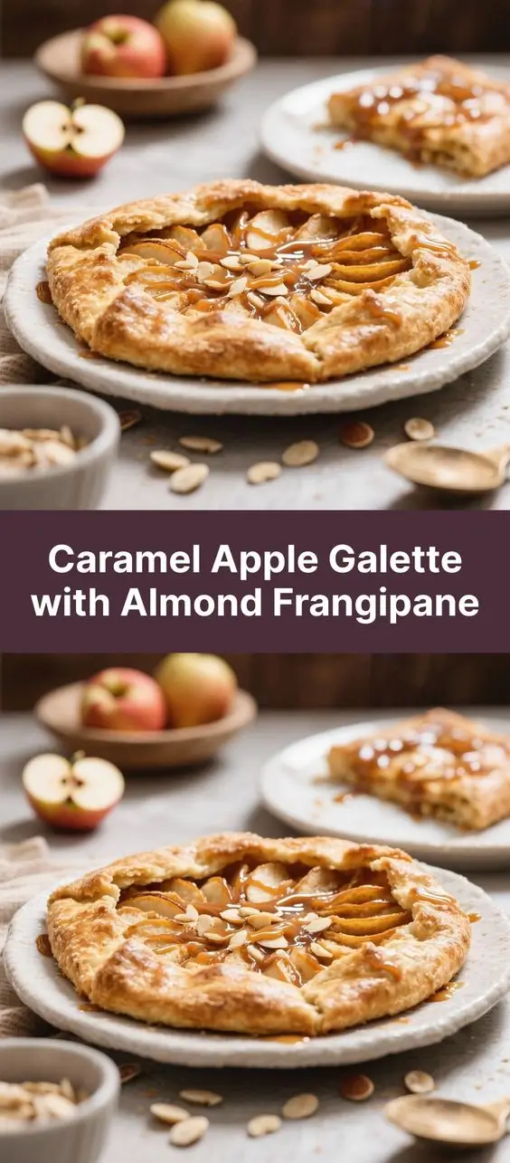 Caramel Apple Galette with Almond Frangipane