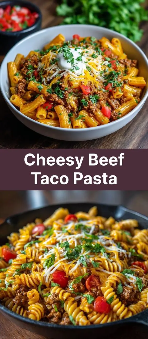 Cheesy Beef Taco Pasta