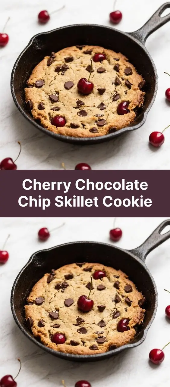 Cherry Chocolate Chip Skillet Cookie