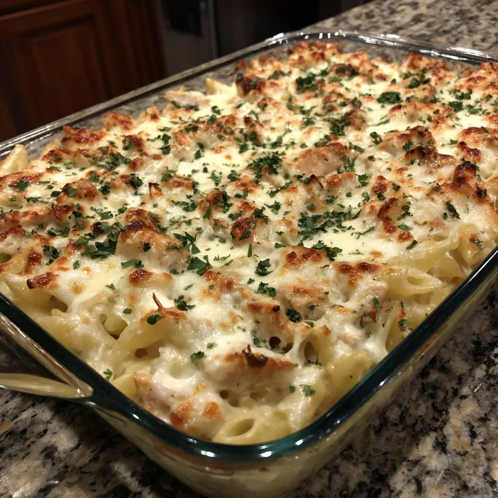 Chicken Alfredo Bake