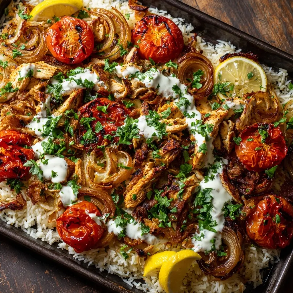 Chicken Shawarma Sheet Pan Dinner