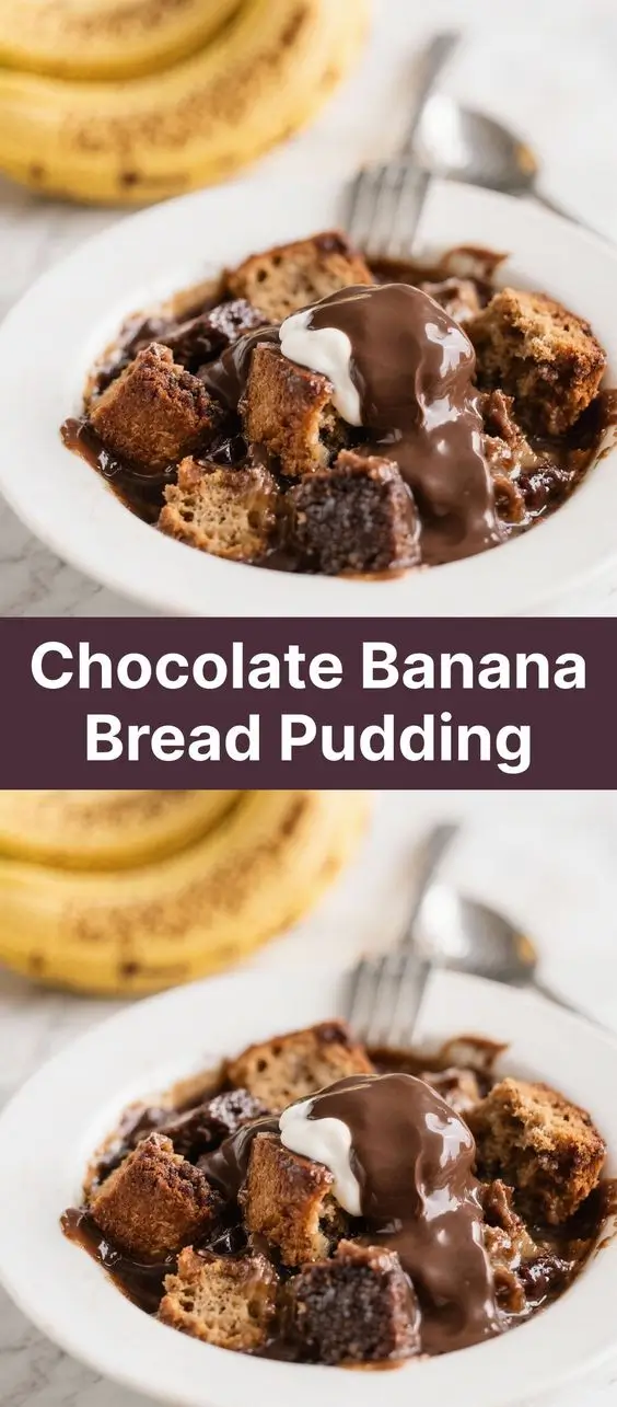 Chocolate Banana Bread Pudding