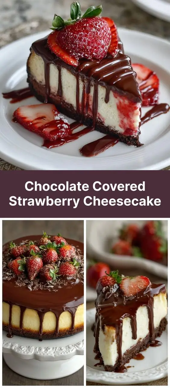 Chocolate Covered Strawberry Cheesecake