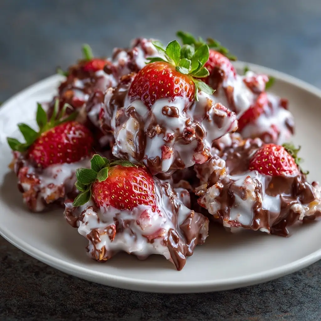 Chocolate Covered Strawberry Yogurt Clusters