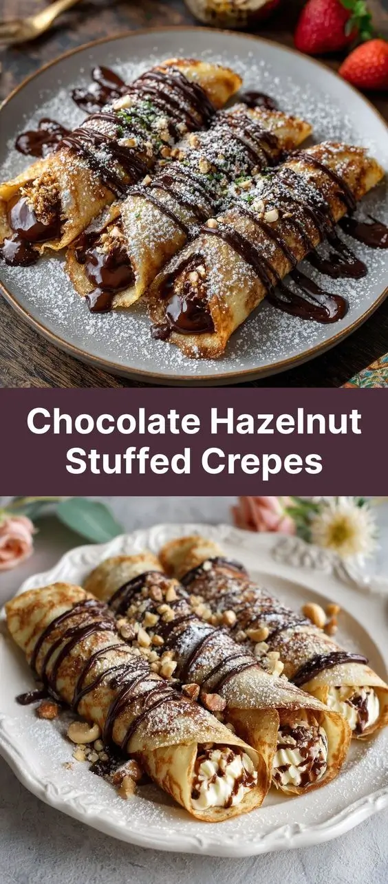 Chocolate Hazelnut Stuffed Crepes