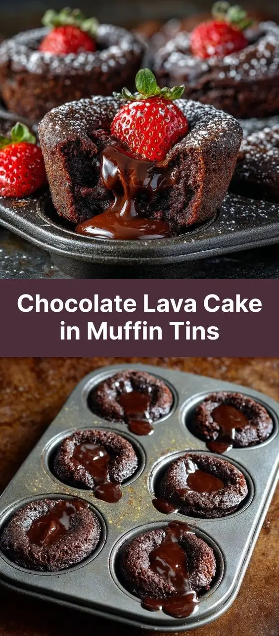 Chocolate Lava Cake in Muffin Tins