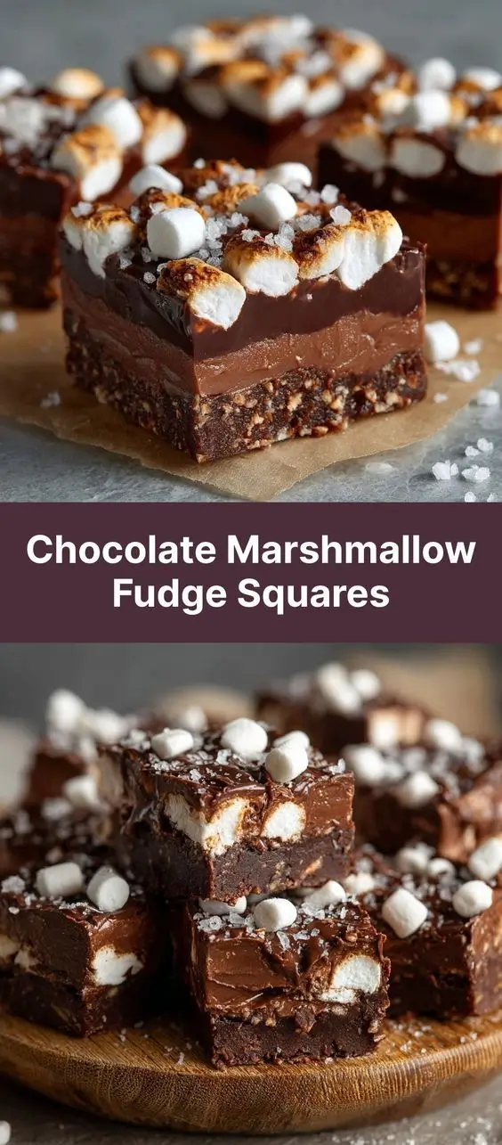 Chocolate Marshmallow Fudge Squares