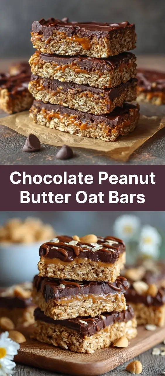 Chocolate Peanut Butter Oat Bars