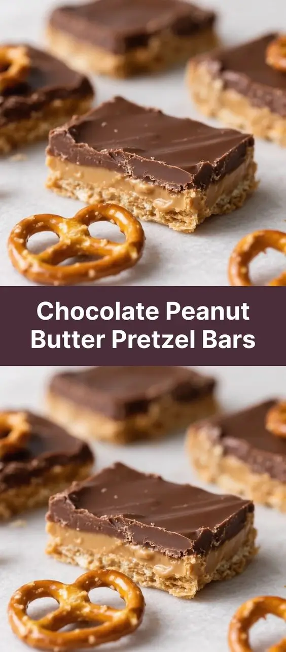 Chocolate Peanut Butter Pretzel Bars