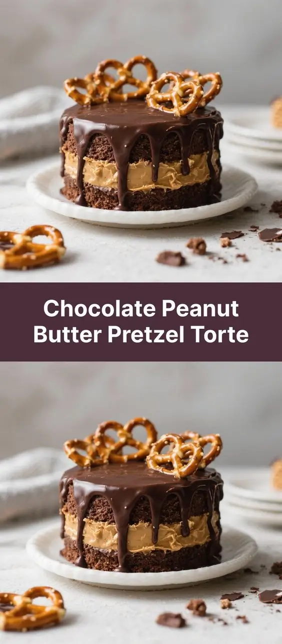 Chocolate Peanut Butter Pretzel Torte