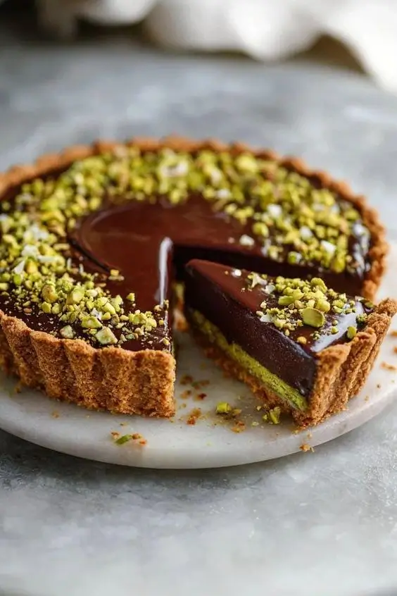 Chocolate Pistachio Tart