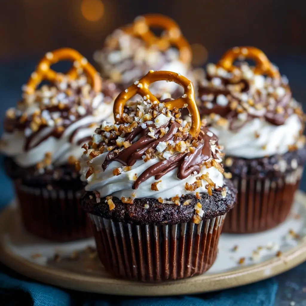 Chocolate Pretzel Cupcakes