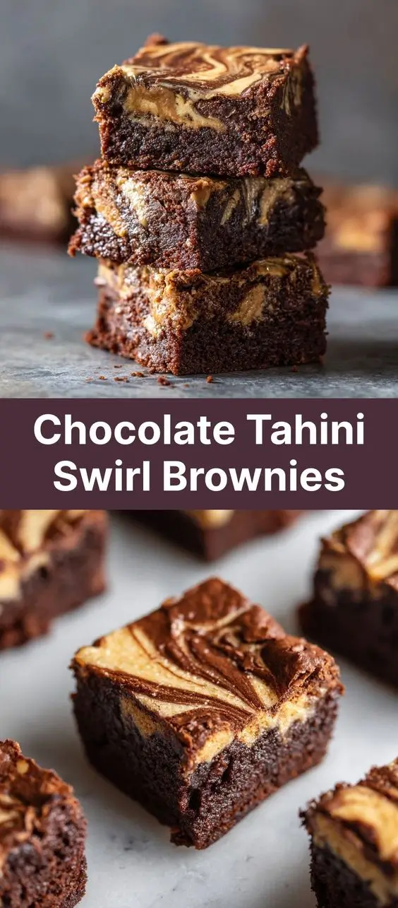 Chocolate Tahini Swirl Brownies