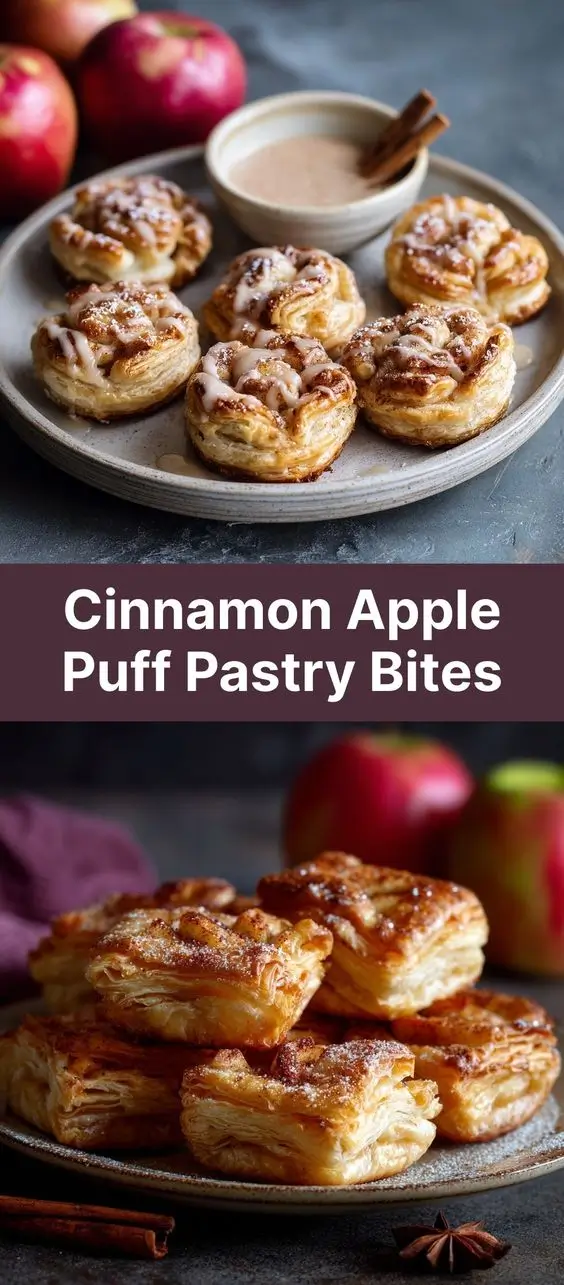 Cinnamon Apple Puff Pastry Bites